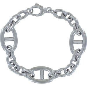 LES POULETTES BIJOUX Bracelet Argent Rhodié Trois Grands Maillons Marin