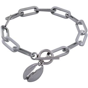 LES POULETTES BIJOUX Bracelet Acier Maillons Ovales Coquillage Fermoir T