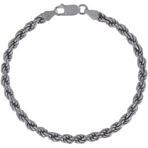 LES POULETTES BIJOUX Bracelet Argent Rhodie Mailles Corde 4mm