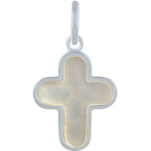 LES POULETTES BIJOUX Pendentif Argent Croix de Nacre