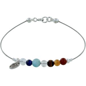 LES POULETTES BIJOUX Bracelet Cables 7 Chakras Perle Cristal de Roche