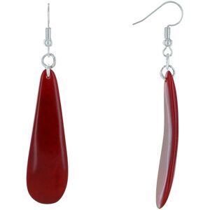 LES POULETTES BIJOUX Boucles d'Oreilles Goutte Incurvee en Tagua