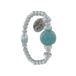 LES POULETTES BIJOUX Bague Argent Elastique Bille et Perle de Larimar