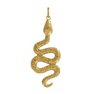 LES POULETTES BIJOUX Pendentif Plaque Or Long Serpent