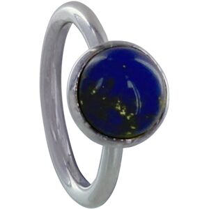 LES POULETTES BIJOUX Bague Argent Demi Sphère de Lapis Lazuli