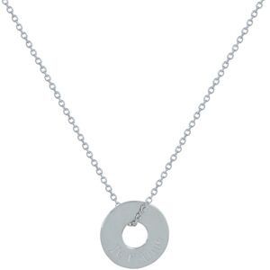 LES POULETTES BIJOUX Collier Argent Rhodie Jeton Ajoure Grave Je T'Aime