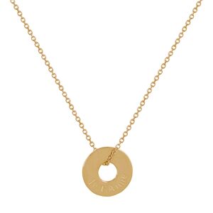 LES POULETTES BIJOUX Collier Plaque Or Jeton Ajoure Grave Je T'Aime