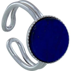 LES POULETTES BIJOUX Bague Argent Rond Dentele de Lapis Lazuli