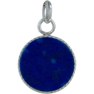 LES POULETTES BIJOUX Pendentif Argent Rond Dentele de Lapis Lazuli