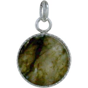 LES POULETTES BIJOUX Pendentif Argent Rond Dentele de Labradorite