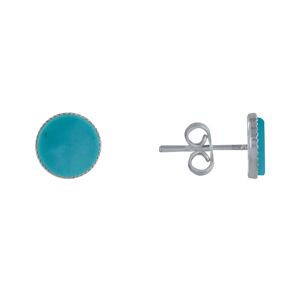 LES POULETTES BIJOUX Boucles d'Oreilles Argent Rond Dentele de Turquoise