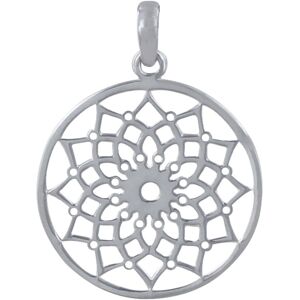 LES POULETTES BIJOUX Pendentif Argent Rond Fleur Mandala