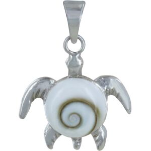 LES POULETTES BIJOUX Pendentif Argent Tortue et Oeil de Sainte Lucie Rond