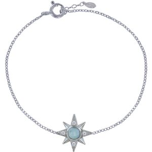 LES POULETTES BIJOUX Bracelet Argent Etoile Polaire et Demi Perle de Larimar