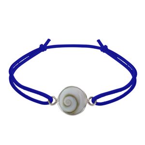LES POULETTES BIJOUX Bracelet Lien Elastique Oeil de Sainte Lucie Rond - Bleu