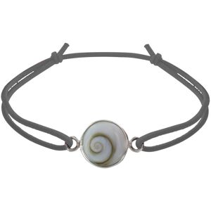 LES POULETTES BIJOUX Bracelet Lien Elastique Oeil de Sainte Lucie Rond - Gris