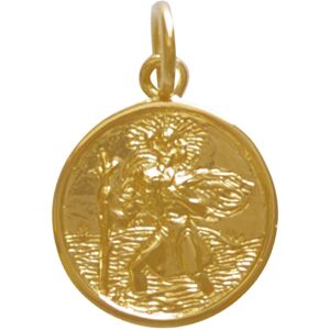 LES POULETTES BIJOUX Pendentif Plaque Or Medaille Ronde Saint Christophe