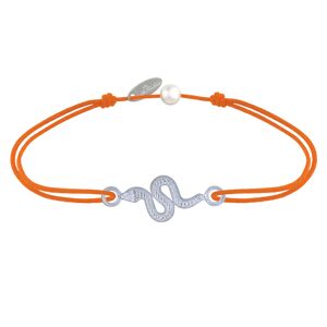 LES POULETTES BIJOUX Bracelet Lien Serpent Argent - Orange