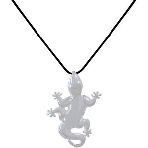 LES POULETTES BIJOUX Collier Argent Salamandre Lien Noir