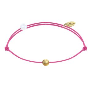 LES POULETTES BIJOUX Bracelet Lien Petite Perle Plaqué Or - Classics - Fuchsia
