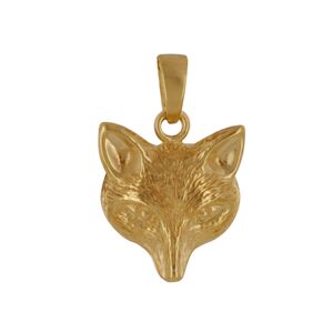 LES POULETTES BIJOUX Pendentif Plaque Or Tete de Loup 3D