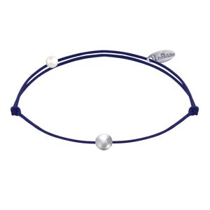 LES POULETTES BIJOUX Bracelet Lien Petite Perle Argent - Bleu Navy