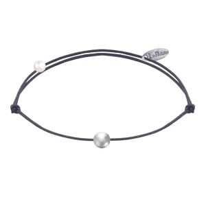 LES POULETTES BIJOUX Bracelet Lien Petite Perle Argent - Gris