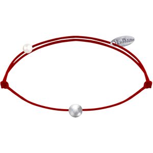 LES POULETTES BIJOUX Bracelet Lien Petite Perle Argent - Rouge