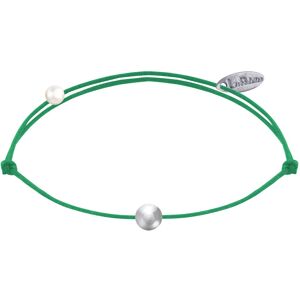 LES POULETTES BIJOUX Bracelet Lien Petite Perle Argent - Vert