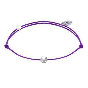 LES POULETTES BIJOUX Bracelet Lien Petite Perle Argent - Violet