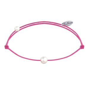 LES POULETTES BIJOUX Bracelet Lien Petite Perle Blanche - Fuchsia