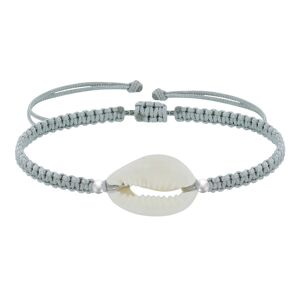 LES POULETTES BIJOUX Bracelet Argent Cauris Lien Tréssé - Gris clair