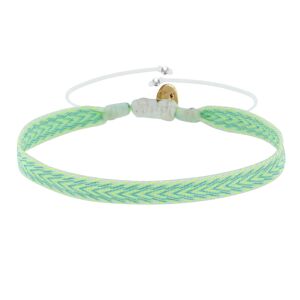 LES POULETTES BIJOUX Bracelet Lien Tisse Blanc Fleches Jaune Fluo et Vertes