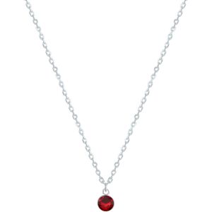 LES POULETTES BIJOUX Collier Chaine Argent et Strass - Rouge