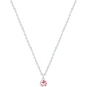 LES POULETTES BIJOUX Collier Chaine Argent et Strass - Rose