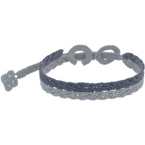 LES POULETTES BIJOUX Cruciani Bracelet Homme Dentelle Prosperite Bicolore Gris Fonce et Gris Clair