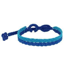 LES POULETTES BIJOUX Cruciani Bracelet Homme Dentelle Prosperite Bicolore Bleu et Azur