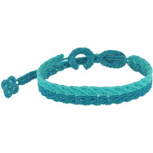 LES POULETTES BIJOUX Cruciani Bracelet Homme Dentelle Prosperite Bicolore Turquoise et Bleu Vert