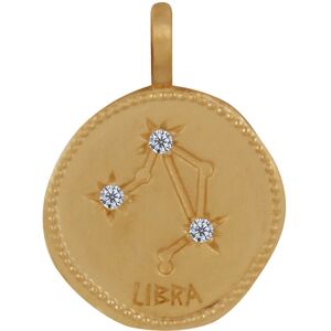 LES POULETTES BIJOUX Pendentif Plaque Or Constellation Balance et Strass