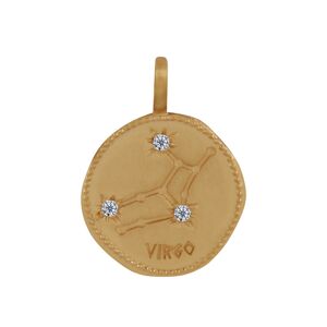 LES POULETTES BIJOUX Pendentif Plaque Or Constellation Vierge et Strass