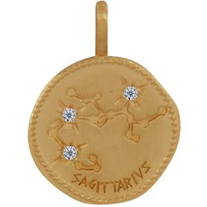 LES POULETTES BIJOUX Pendentif Plaque Or Constellation Sagittaire et Strass