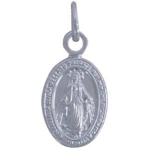 LES POULETTES BIJOUX Pendentif Argent Petite Médaille Ovale Vierge Miraculeuse