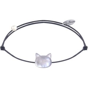 LES POULETTES BIJOUX Bracelet Lien Tete de Chat en Nacre - Gris