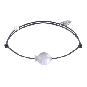 LES POULETTES BIJOUX Bracelet Lien Petit Poisson en Nacre - Gris