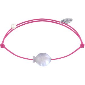 LES POULETTES BIJOUX Bracelet Lien Petit Poisson en Nacre - Fuchsia