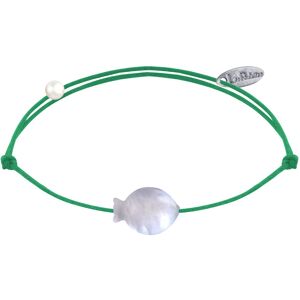 LES POULETTES BIJOUX Bracelet Lien Petit Poisson en Nacre - Vert