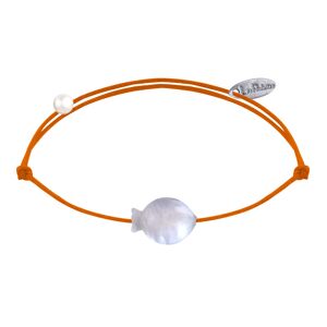 LES POULETTES BIJOUX Bracelet Lien Petit Poisson en Nacre - Orange