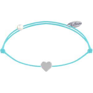 LES POULETTES BIJOUX Bracelet Lien Argent Mini Coeur - Turquoise