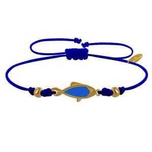 LES POULETTES BIJOUX Bracelet Lien Poisson en Laiton Dore Translucide - Bleu