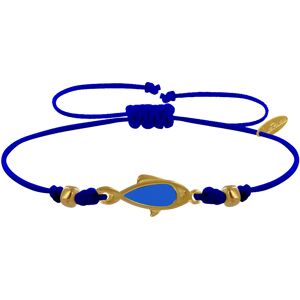 LES POULETTES BIJOUX Bracelet Lien Poisson en Laiton Doré Translucide - Bleu